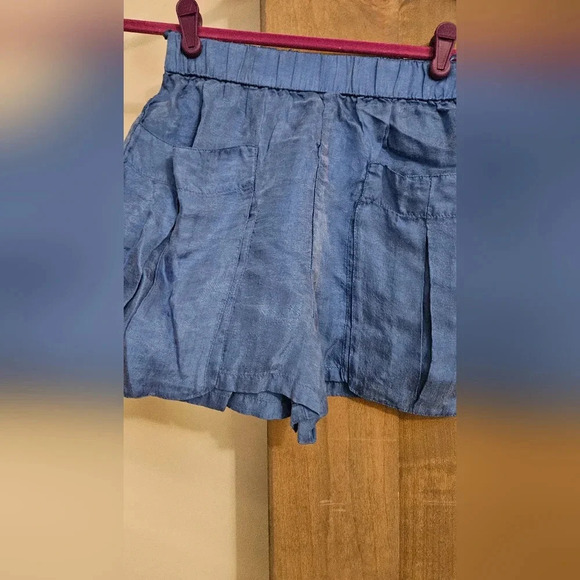 ZARA Blue silky pull on shorts.  Size XS NWT - Picture 8 of 12
